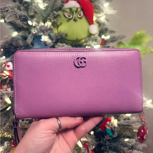 Gucci Handbags - Gucci GG Marmont Purple / Lavendar Pastel Monochrome Long Zippy Wallet EUC